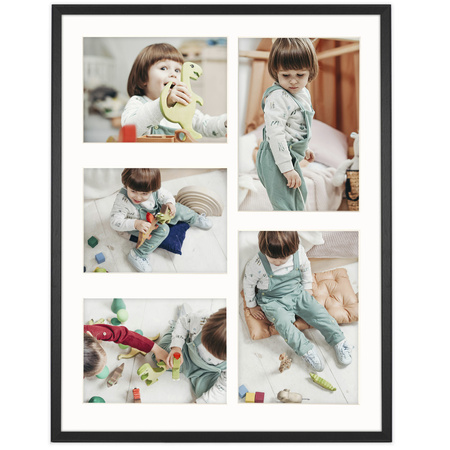 Foto Galeria 40x50 cm - ramka z passe partout na 5 zdjęć 13x18 cm 15x21 cm kolor czarny