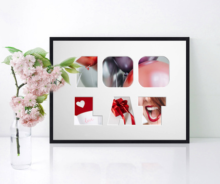 Ramka na URODZINY w kolorze czarnym. Ramka z passe partout o rozmiarze 30x40 cm