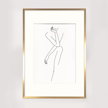 Ramka złota HEN PASS Z z passe-partout – rozmiar 70x100 cm (okienko 50x70 cm)