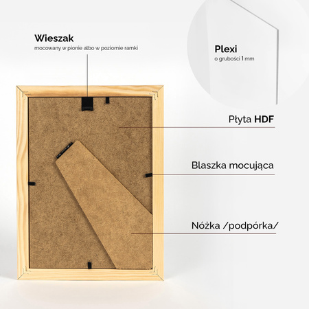 Pakiet ramek z drewna 5 szt. RAW 15x21 cm