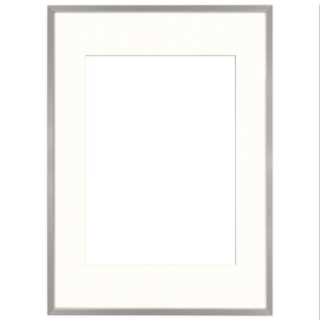 Ramka srebrna HEN PASS S z passe-partout – rozmiar 70x100 cm (okienko 50x70 cm)