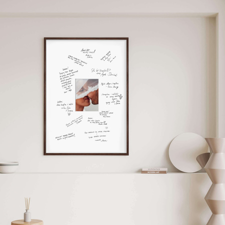 Ramka na weselną pamiątkę z passe partout 50x70 cm - kolor brązowy