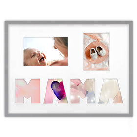 Ramka na zdjęcia MAMA szara. Ramka na kolaż 6 zdjęć o rozmiarze 30x40 cm