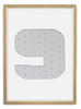 Ramka CYFERKA "9" Naturalne Drewno. Ramka z passe partout o rozmiarze 21x30 cm