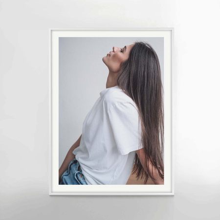 Ramka aluminiowa biała QAL 60x80 cm