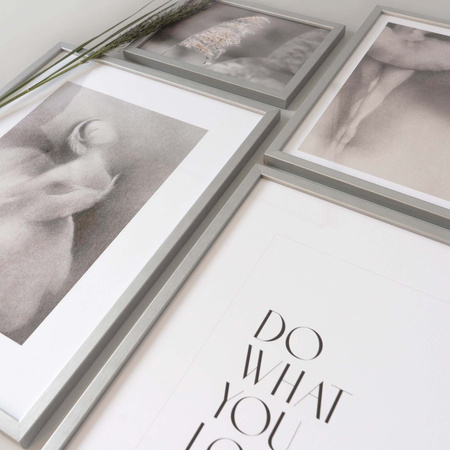 Zestaw plakatów by Anetta Piechowska-Subtle Dance at Dawn w srebrnych ramkach z litego drewna