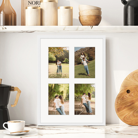 Foto Galeria 30x40 cm biała - ramka z passe partout na 4 zdjęcia 10x15 cm