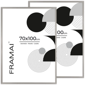 Pakiet 2 szt. srebrnych ramek HEN S 70x100 cm