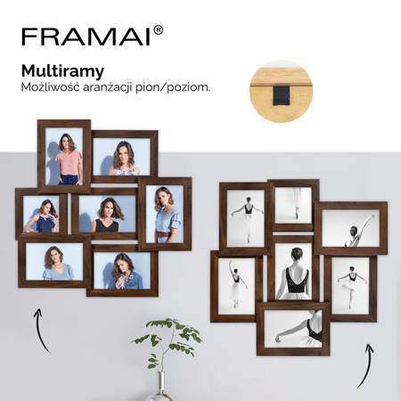 Multirama na 7 zdjęć MULTI HEN 4 ramka na zdjęcia - brązowa