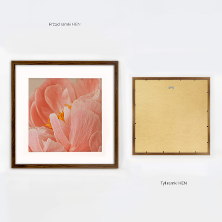 Ramka brązowa HEN PASS 4 z passe-partout – rozmiar 50X50 cm (okienko 40x40 cm)