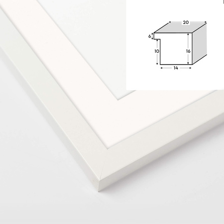 Ramka biała HEN PASS 1 z passe-partout – rozmiar 40X50 cm (okienko 30x40 cm)