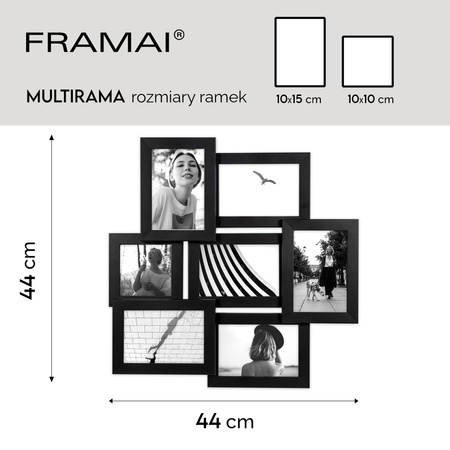 Multirama na 7 zdjęć MULTI HEN 2 ramka na zdjęcia - czarna