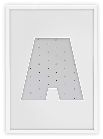 Ramka LITERKA "A" białe - Ramka z passe partout o rozmiarze 21x30 cm