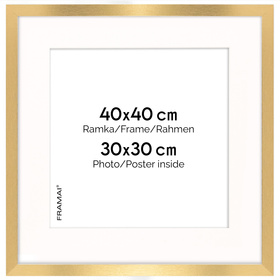 Ramka HEN 40×40 cm, złota z passe-partout 30×30 cm