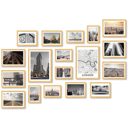 Zestaw naturanych ramek na 18 zdjęć PINIA 0 GF0006