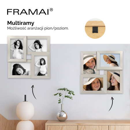 Multirama MULTI HEN srebrna ramka na 4 zdjęcia