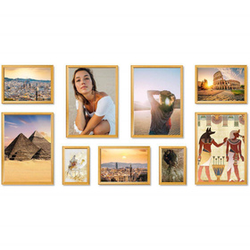 Zestaw złotych ramek na 9 zdjęć PRESTO Z GF0004