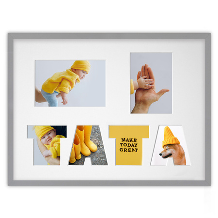 Ramka na zdjęcia TATA szara. Ramka z passe partout o rozmiarze 30x40 cm