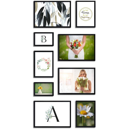 Zestaw czarnych ramek na 9 zdjęć PRESTO 2 GF0004