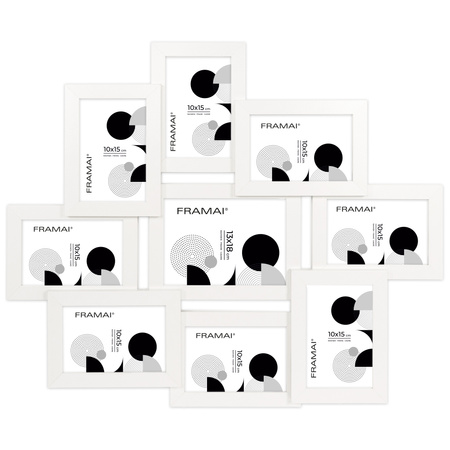 Multirama na 9 zdjęć MULTI HEN 1 ramka na zdjęcia w kolorze  białym