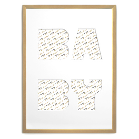 Ramka na zdjęcia BABY jasne drewno. Ramka z passe partout o rozmiarze 30x40 cm