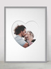 Ramka SERCE - szare - Ramka z passe partout o rozmiarze 30x40 cm