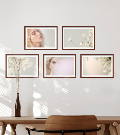Zestaw brązowych ramek na 5 zdjęć PINIA 3 GF0014