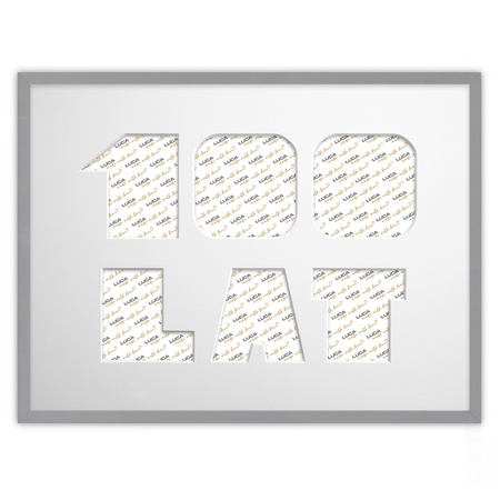 Ramka na URODZINY w kolorze szarym. Ramka z passe partout o rozmiarze 30x40 cm