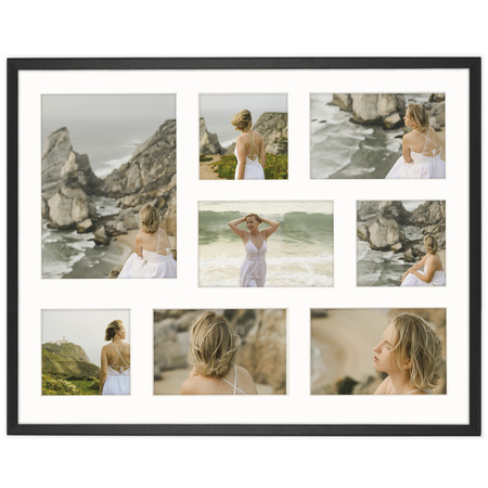 Foto Galeria 40x50 cm - ramka z passe partout na 7 zdjęć 10x10 cm 10x15 cm 15x21 cm kolor czarny