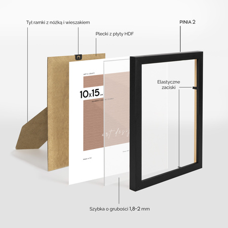Pakiet ramek drewnianych 5 szt. PINIA 2 10x15 cm