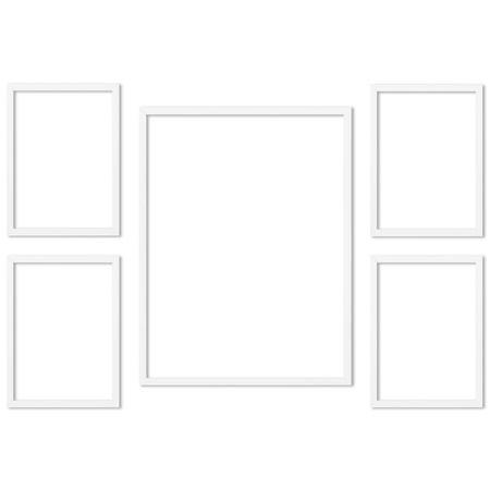 Zestaw białych ramek na 5 zdjęć PINIA 1 GF0046