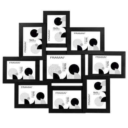 Multirama na 9 zdjęć MULTI HEN 2 ramka na zdjęcia w kolorze czarnym