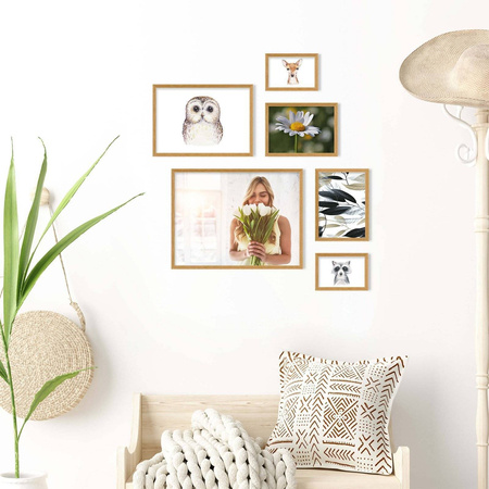 Zestaw jasnobrązowych ramek na 6 zdjęć PINIA 00 GF0010