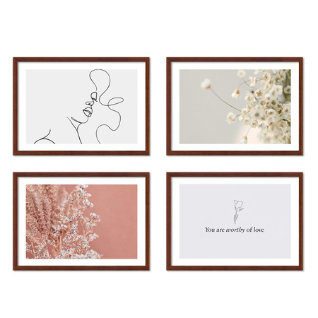 Zestaw brązowych ramek na 4 zdjęcia PINIA 3 GF0016