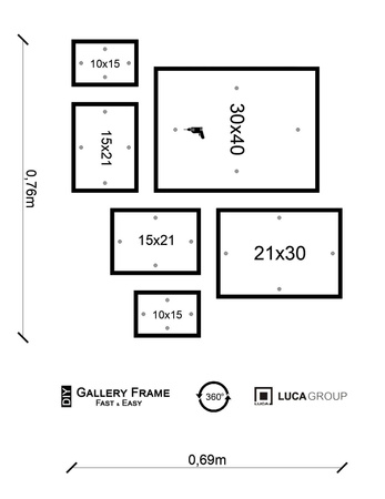 Zestaw brązowych ramek na 6 zdjęć PINIA 3 GF0010