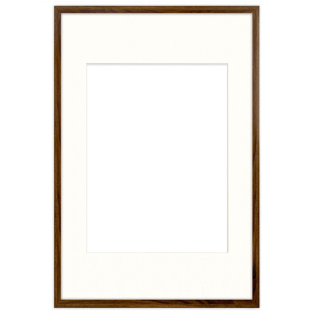 Ramka brązowa HEN PASS 4 z passe-partout – rozmiar 40x60 cm (okienko 30x40 cm)