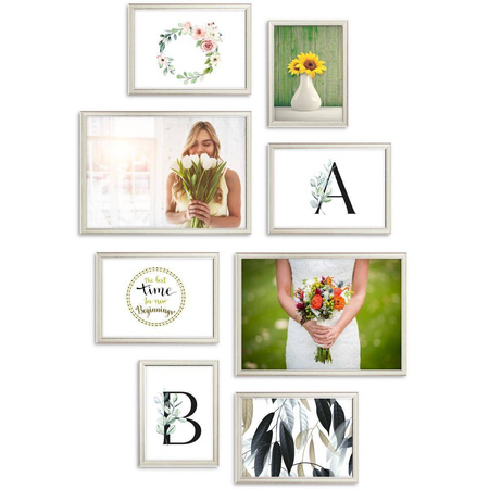 Zestaw srebrnych ramek na 8 zdjęć PRESTO S GF0007