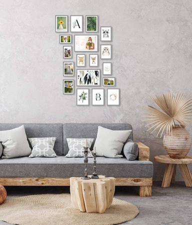 Zestaw szarych ramek na 18 zdjęć PINIA 05 GF0006