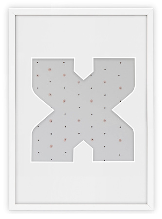 Ramka LITERKA "X" Biała. Ramka z passe partout o rozmiarze 21x30 cm