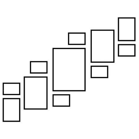 Zestaw czarnych ramek na 11 zdjęć PINIA 2 GF0030 R