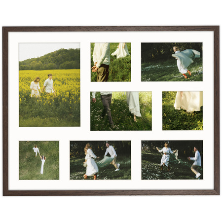 Foto Galeria 40x50 cm - ramka z passe partout na 7 zdjęć 10x10 cm 10x15 cm 15x21 cm kolor brązowy