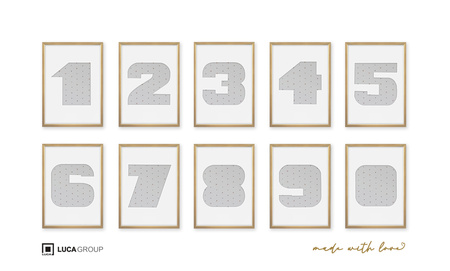 Ramka CYFERKA "5" Naturalne Drewno. Ramka z passe partout o rozmiarze 21x30 cm