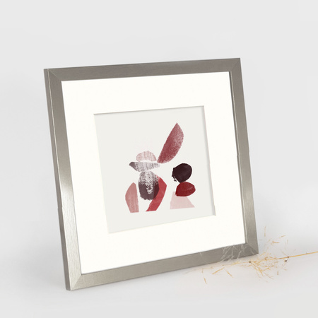 Ramka srebrna HEN PASS S z passe-partout – rozmiar 30x30 cm (okienko 20x20 cm)