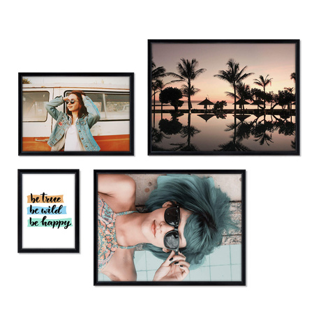 Zestaw czarnych ramek na 4 zdjęć PRESTO 2 GF0008