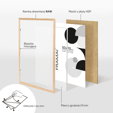 Pakiet ramek z drewna 5szt. RAW 50x70 cm