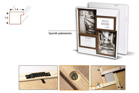 Multirama MULTI BROWN 44 ramka na 4 zdjęcia