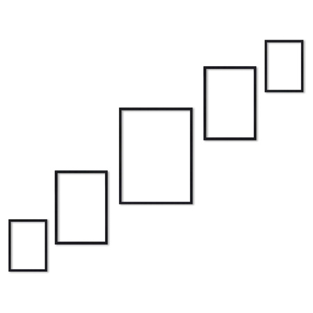 Zestaw czarnych ramek na 5 zdjęć PINIA 2 GF0031 R