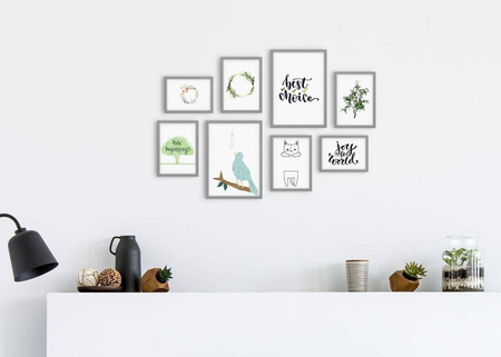 Zestaw szarych ramek na 8 zdjęć PINIA 05 GF0007