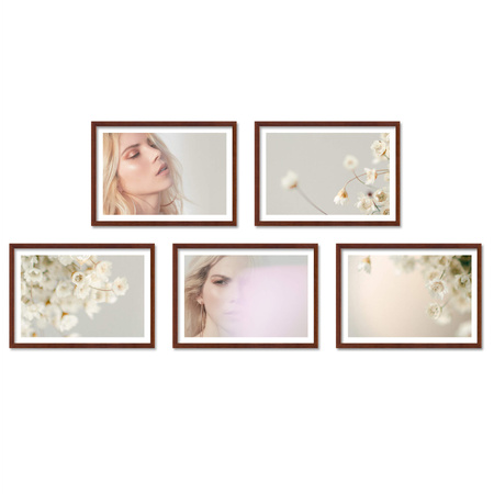 Zestaw brązowych ramek na 5 zdjęć PINIA 3 GF0014