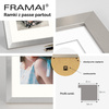 Ramka srebrna HEN PASS S z passe-partout – rozmiar 40x50 cm (okienko 30x40 cm)